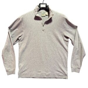 Vintage TravelSmith Mens Gray 1/4 Zip Pullover Long Sleeve Lightweight Sweater L